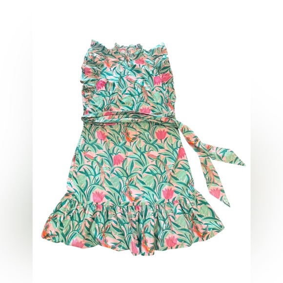 Banjanan Bulbul Tulip & Bird Print Mini Dress Size Small - Picture 5 of 13